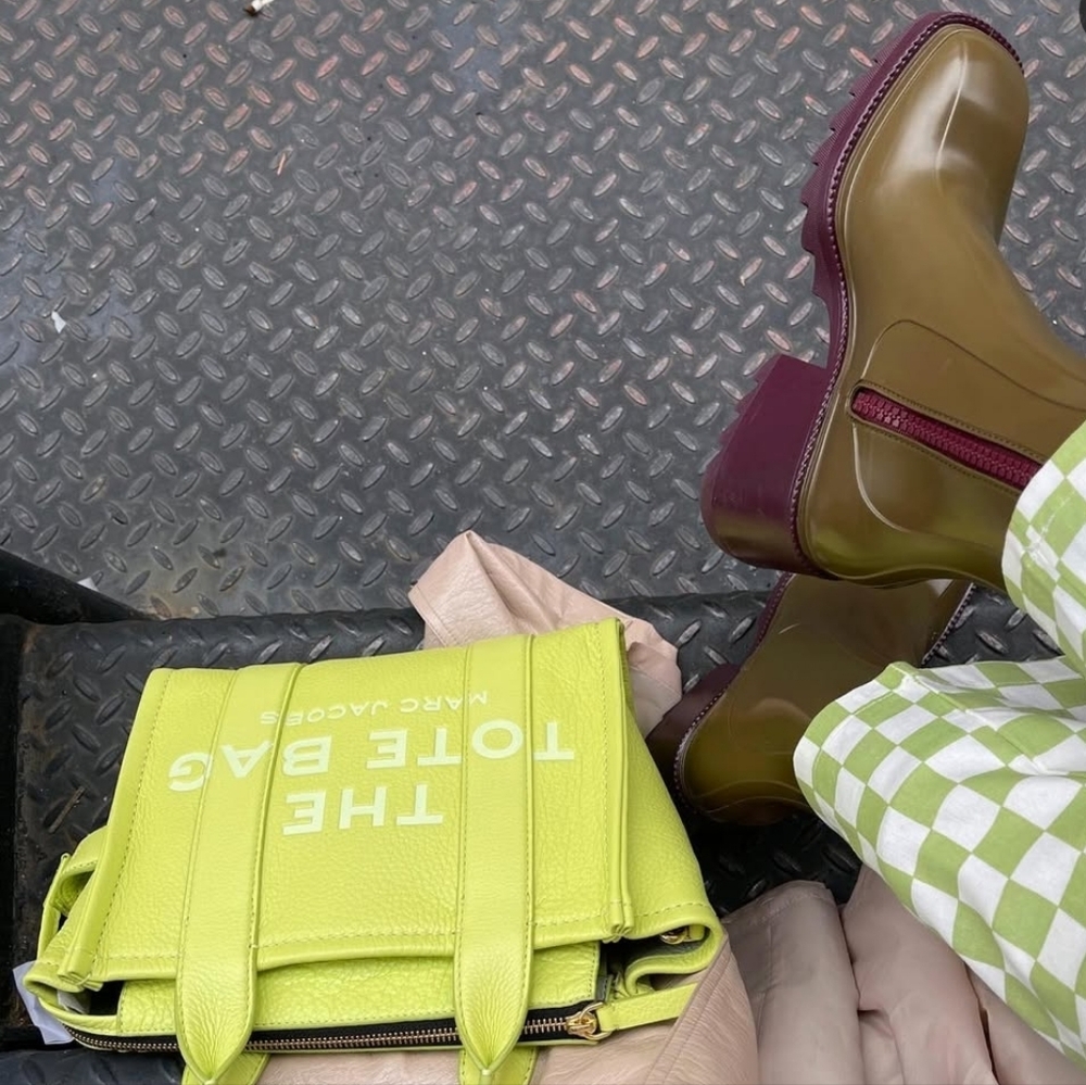Chloe Green And Brown Betty Rain Boots - Picture 4 of 12